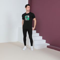 Mens T-Shirt R/N S/S-Black-M