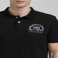Mens Polo Tshirt S/S-Black-XL