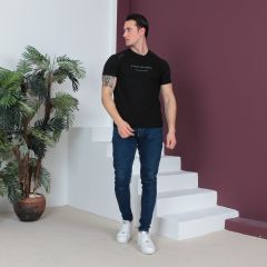Mens Tshirt R/N S/S-Black-XL