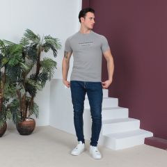 Mens Tshirt R/N S/S-Grey-XL