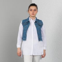 Girls Jacket Jeans-Dark Blue-11Y