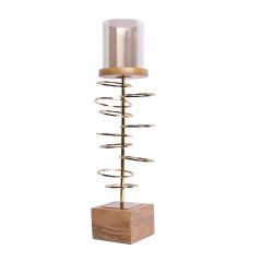 Steel Candle Holder WWd Bse