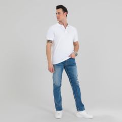 Mens Polo Tshirt S/S-White-XL