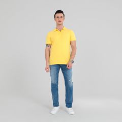 Mens Polo Tshirt S/S-Yellow-L