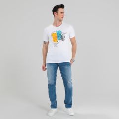 Mens T-Shirt R/N S/S-White-XL