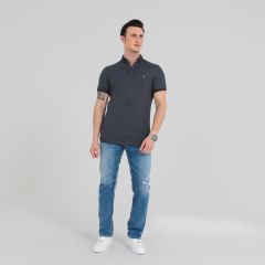 Mens Polo T-Shirt S/S-Grey-M