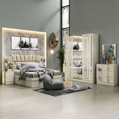Modern Bedroom Set Double 8 Boxes - AUDREY-6628-Beige
