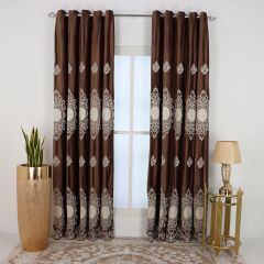 Embroide Red Window Curtain