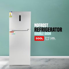 Geepas No Frost Double Door Refrigerator 500L GRF5109SXHN
