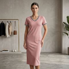 Midi Gown Short Sleeve