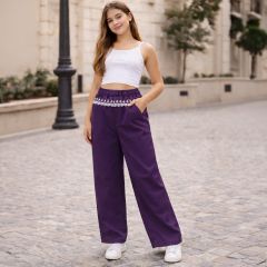 Girls Cotton Pant Plain