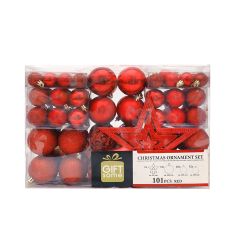 Christmas Red Ornament Set 101 Pieces