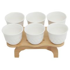 Cawa Porcelain Cup Set - 6+1 Pieces