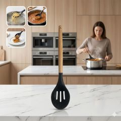 Silicone Spoon with Wooden Handle