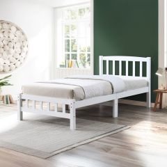 Wooden Single Bed 90x190cm Grey