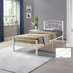 Metal Single Bed 90x190cm White