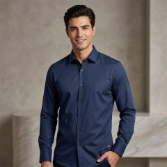Slim Fit Formal Shirt Navy Long Sleeve