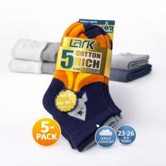 Boys Long Socks Set Black 7 Piece