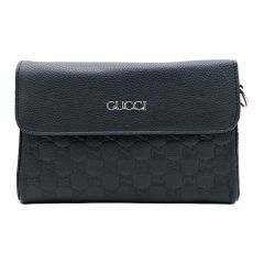 Embossed Black Side Bag For Women