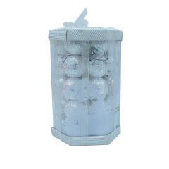 White Glitter Christmas Decorative Ball Ornament Box