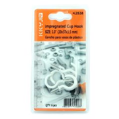 Impregnated Cup Hook 20x37x3.5mm 6 Pieces 