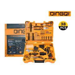 Dingqi 12v Cordless Drill With Tool Kit Set Box 38 Pieces-10100138