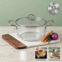 Glass Casserole with Metal Handle 2.5L