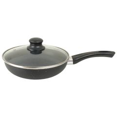 Granite Fry Pan With Glass Lid 20cm