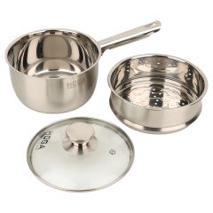 Stainless Steel 2 Layer Steamer With Long Handle