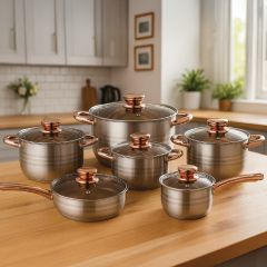 Stainless Steel 12Pieces Cookware Set EB-8013