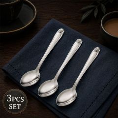 Stainless Steel Tea Spoon Set 3 Piece Silver