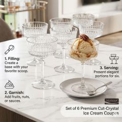 Glass Ice Cream Cup Set 6 Piece