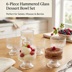 Glass Ice Cream Bowl Set 6 Piece