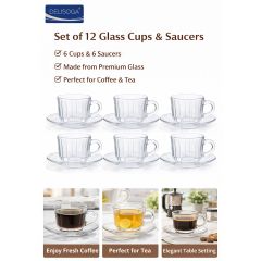 Tea Glass Saucer Set 12 Piece
