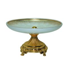 Ceramic Fruit Bowl W/ Mtl Stnd