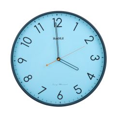 Baoli Sweep Movement Round Quartz Clock Blue