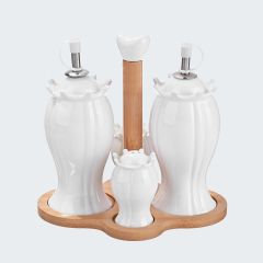 Ceramic Salt & Venigar Dispenser Set