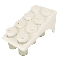 Glass Spice Bottle Set With Stand 8 Pieces