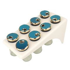 Glass Spice Bottle Set With Stand 8 Pieces