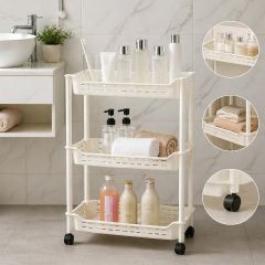 Vegetable Rack Plastic White 4 Tier