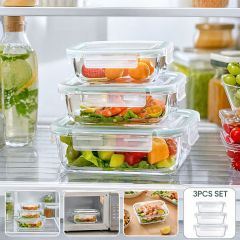 Glass Food Container Set 3 Piece