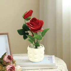 Artificial Red Rose Plant In Pot