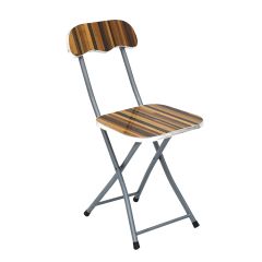 كرسي قابل للطي من الخشب بإطار معدني