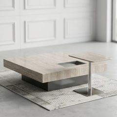 Marble Tea Table Set 1+1