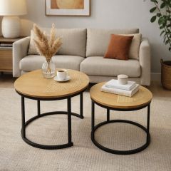 Wooden Round Tea Table Set