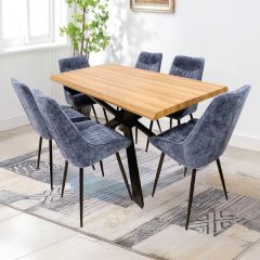 Wood Dining Table 6 Chair 5 Box