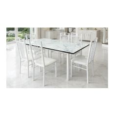 Marble Dining Table Set (1 Table, 6 Chairs)
