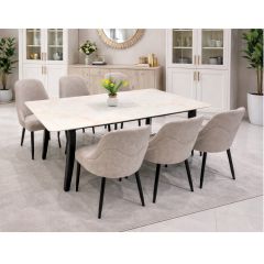Marble Dining Table 6 Seater Rectangular