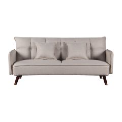 Fabric Sofa Bed Single 2 In 1 Light Beige