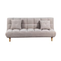 Fabric Sofa Bed Single 2 In 1 Beige